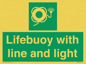 Lifebuoy with line and light